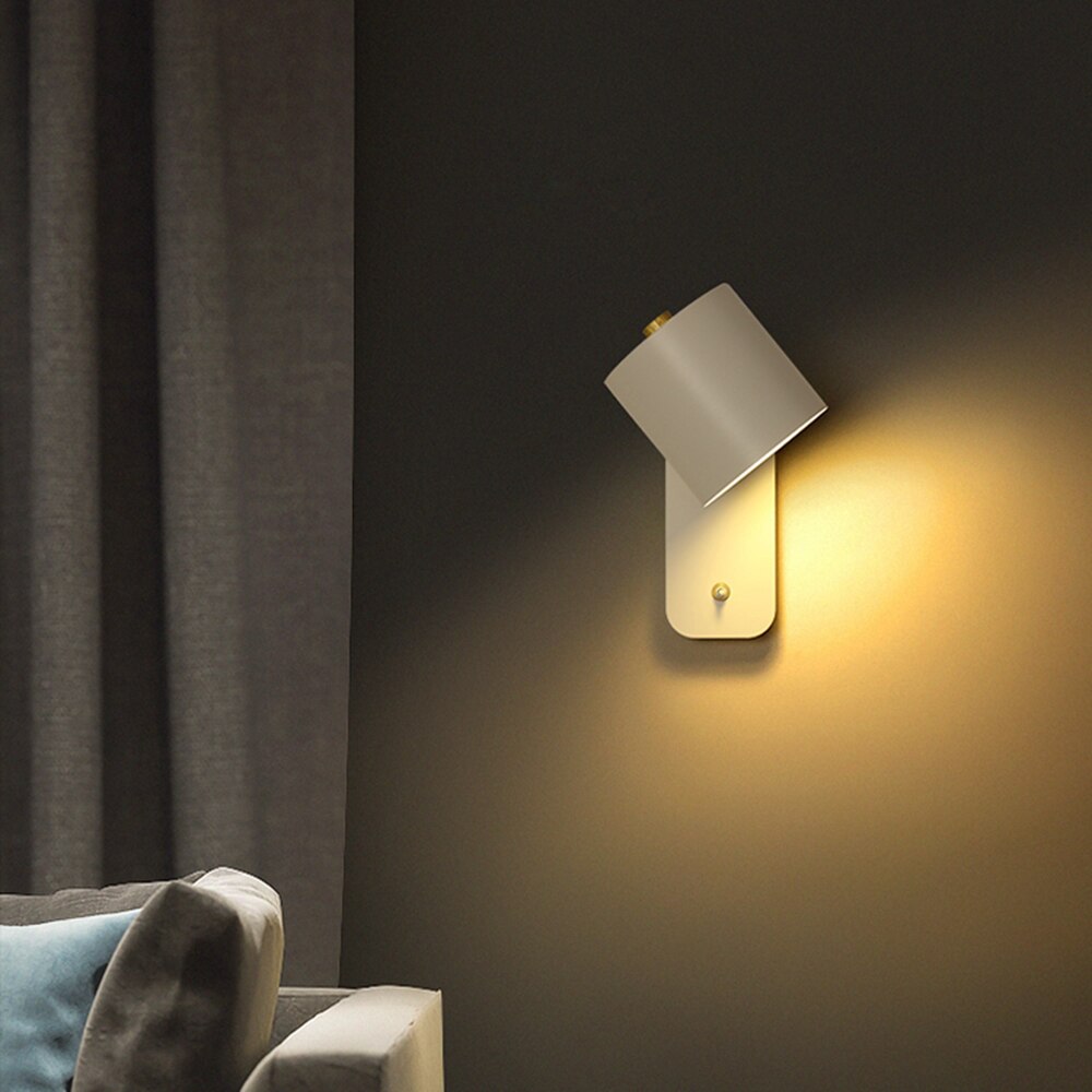 Candeeiro de Parede LED Moderno com Interruptor | Luz de Parede Interior | Meowbutter
