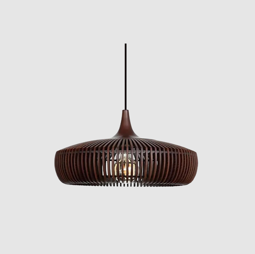 Lampa wisząca sufitowa Hinori w stylu japandi — z litego drewna