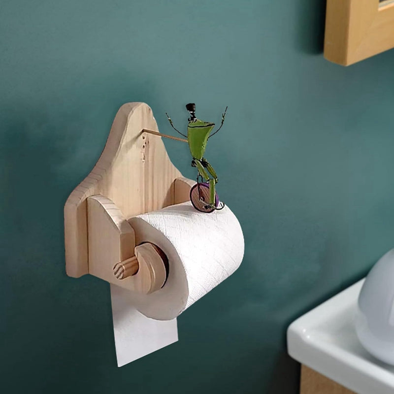 Support mural en bois FrogCycle — touche ludique pour la salle de bains