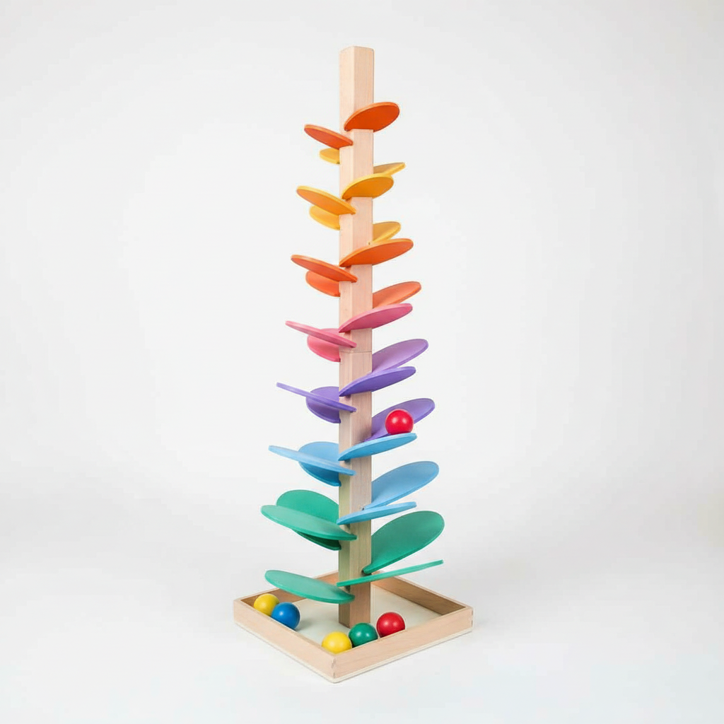 Turn de jucărie din lemn SoundTree pentru copii mici — joacă sonoră colorată