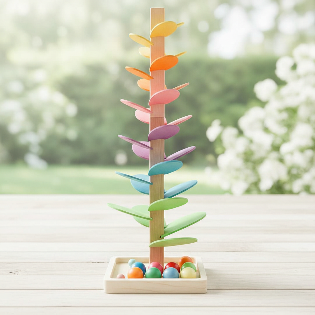 Turn de jucărie din lemn SoundTree pentru copii mici — joacă sonoră colorată