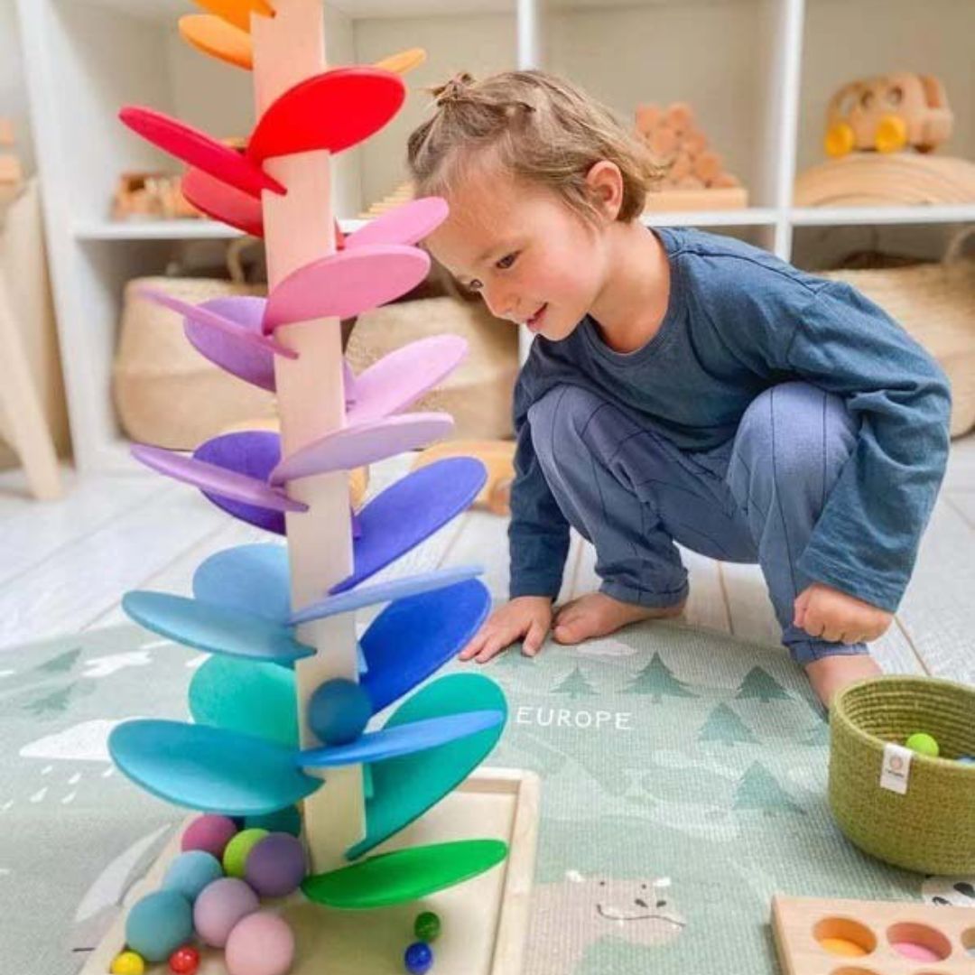 Turn de jucărie din lemn SoundTree pentru copii mici — joacă sonoră colorată