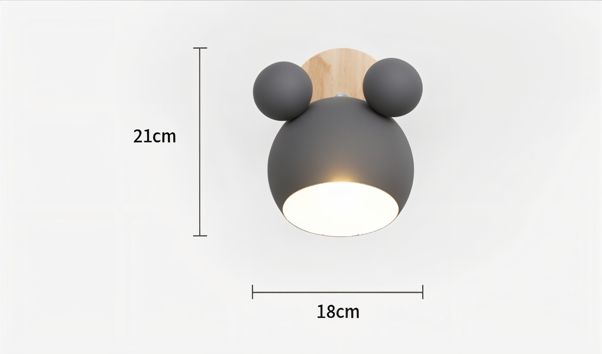 FlashMouse verspielte moderne Wandleuchte - Gelenkiger, von Nagetieren inspirierter Lampenschirm