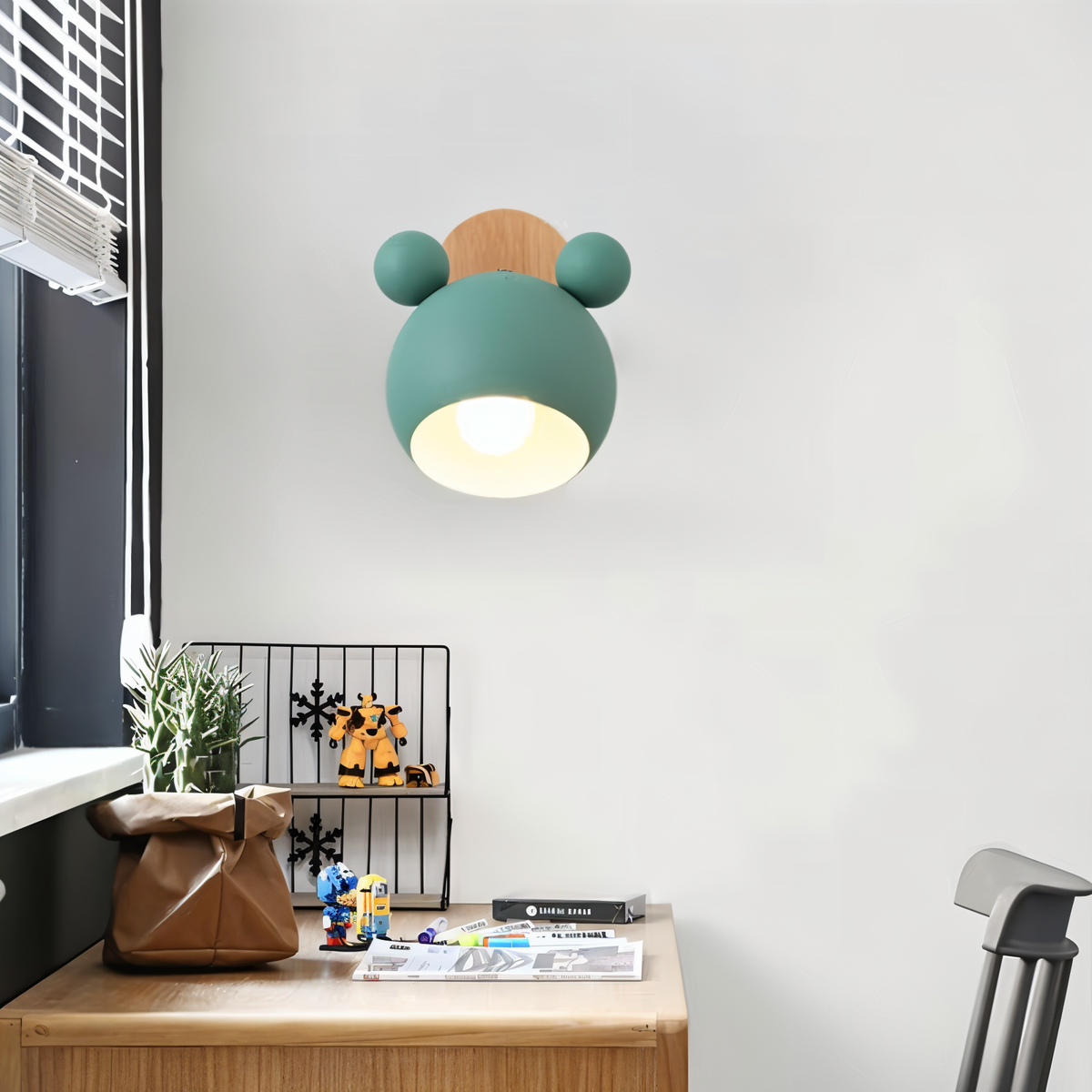 FlashMouse verspielte moderne Wandleuchte - Gelenkiger, von Nagetieren inspirierter Lampenschirm