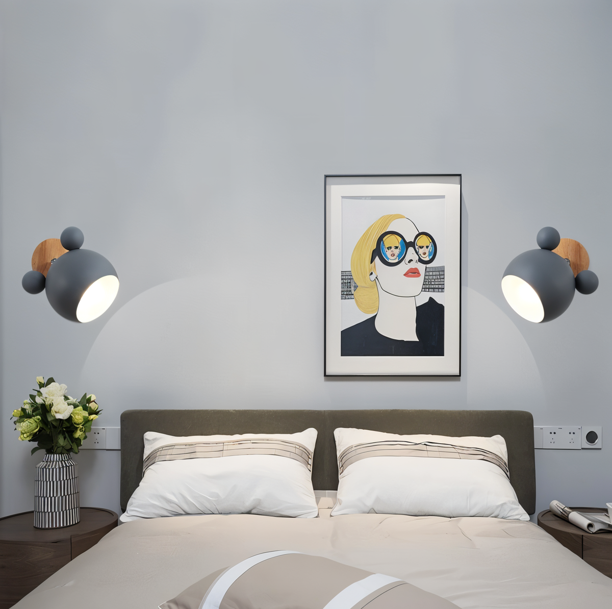 FlashMouse verspielte moderne Wandleuchte - Gelenkiger, von Nagetieren inspirierter Lampenschirm