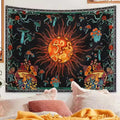 Embroidered Star And Moon Boho Wall Tapestry