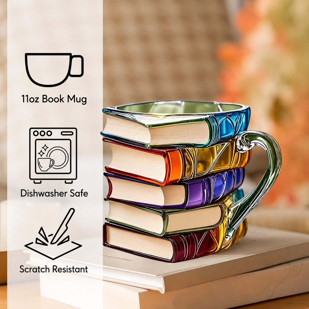 Harzbecher – handgefertigtes 3D-Buchdesign – originelle Kaffee- und Teetasse | meowbutter