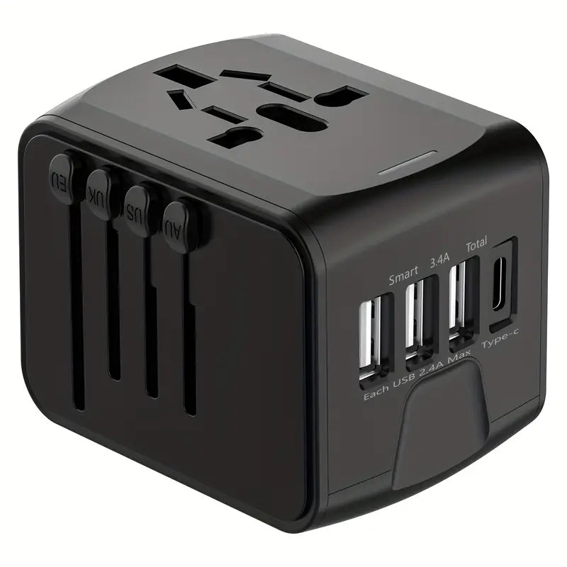 Uniwersalny adapter podróżny - ponad 150 krajów - porty USB - zabezpieczenia bezpieczeństwa - 4 kolory | meowbutter