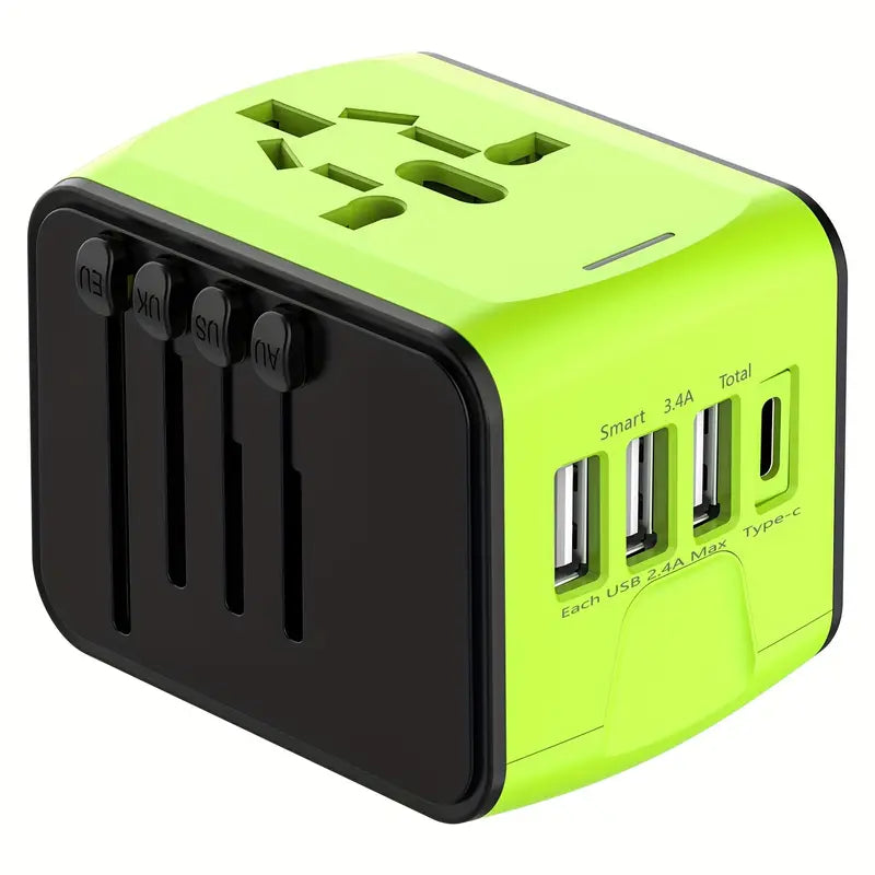 Uniwersalny adapter podróżny - ponad 150 krajów - porty USB - zabezpieczenia bezpieczeństwa - 4 kolory | meowbutter