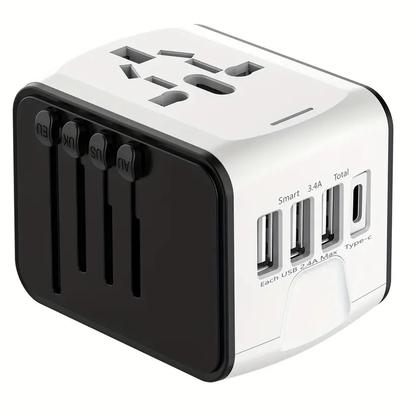 Uniwersalny adapter podróżny - ponad 150 krajów - porty USB - zabezpieczenia bezpieczeństwa - 4 kolory | meowbutter