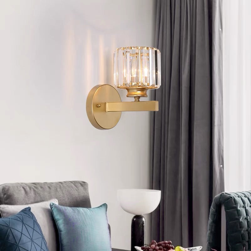 Lámpara de pared Crystal | Aplique moderno de vidrio y hierro | Meowbutter