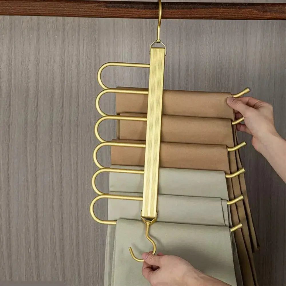 Pants Hanger In Gold Metal From For Closet Organization
