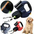 Dual Retractable Dog Leash for Walking Two Dogs with One Hand