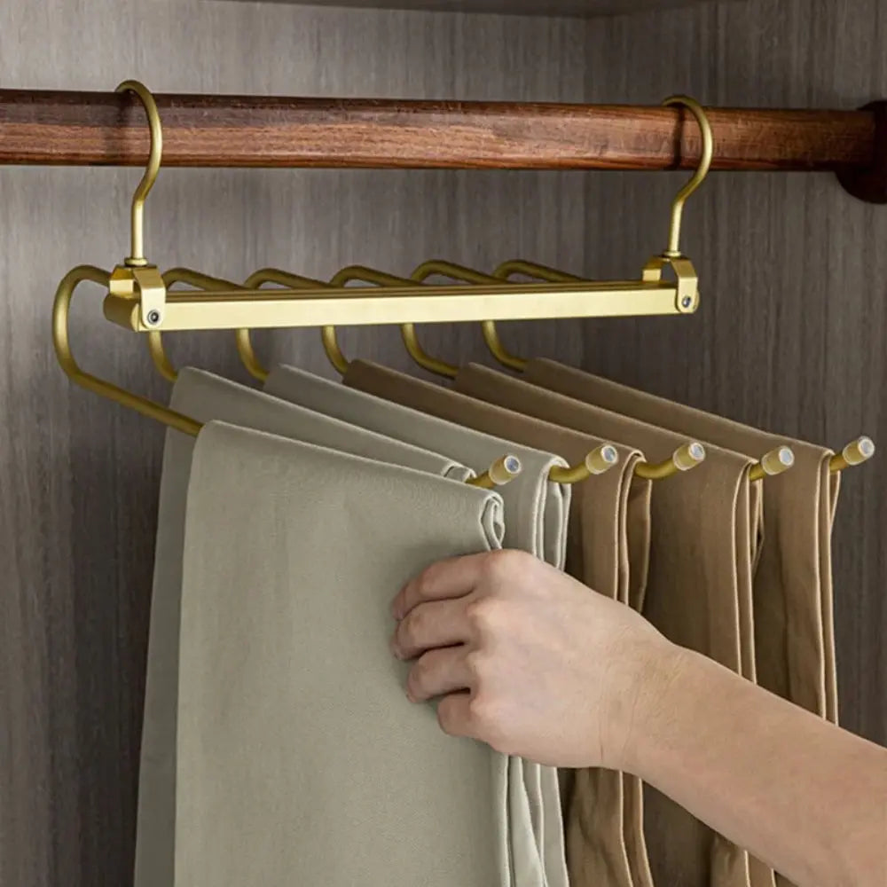 Pants Hanger In Gold Metal From For Closet Organization
