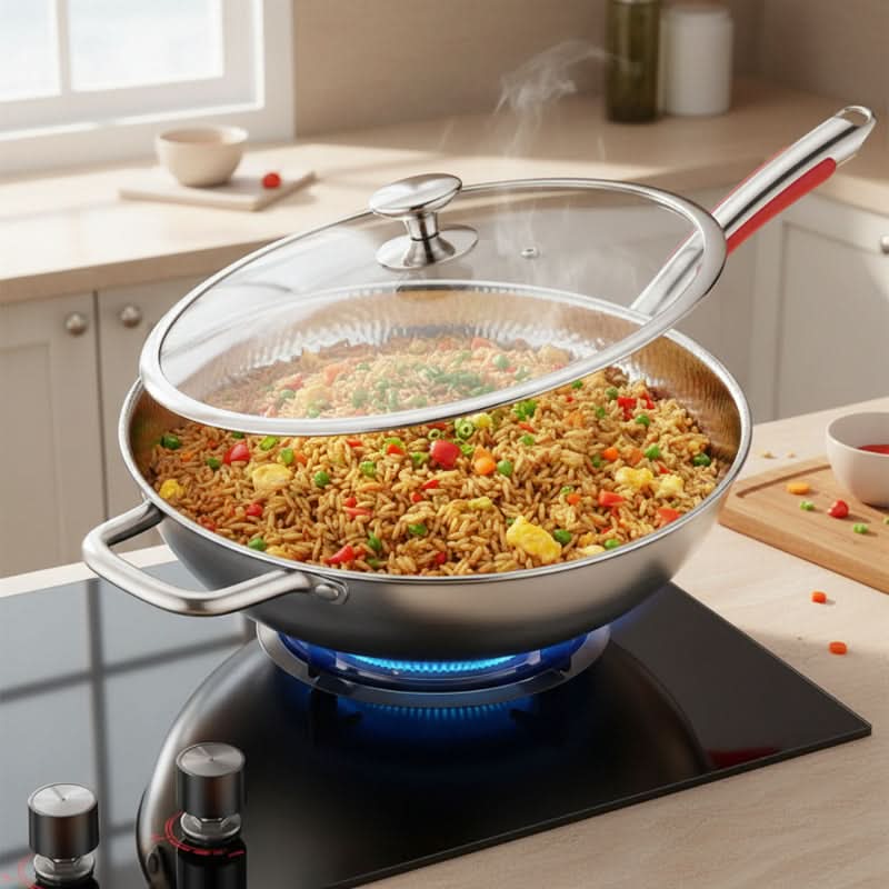 Premium Edelstahl-Wok für Induktionskochfelder | meowbutter