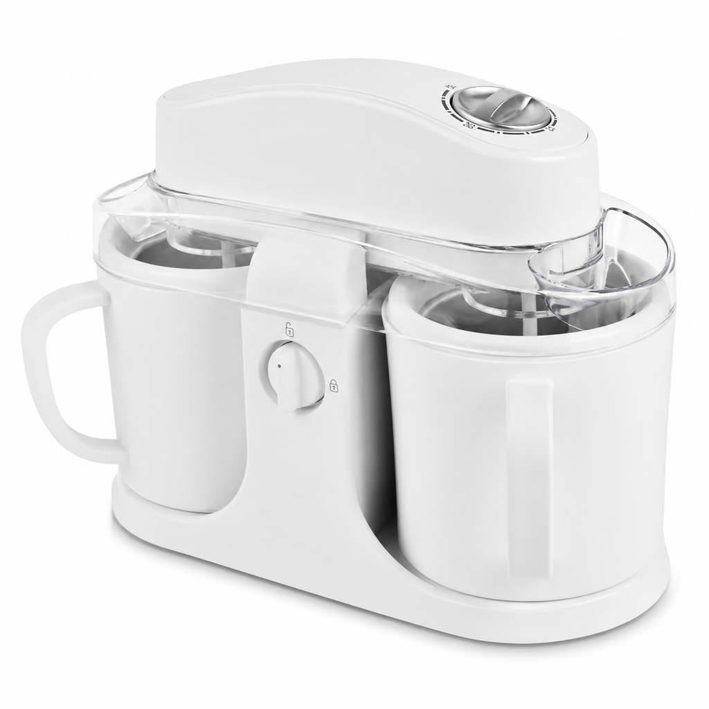 Ice Cream Maker Countertop Dual Bowl Frozen Dessert Machine | Meowbutter