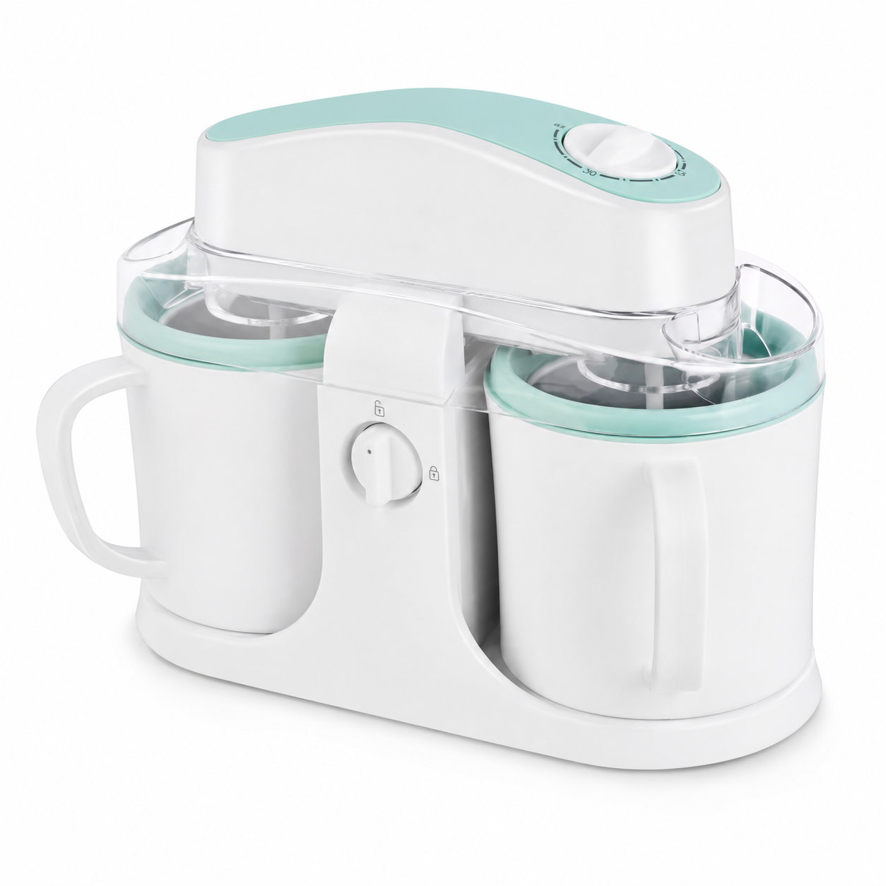 Ice Cream Maker Countertop Dual Bowl Frozen Dessert Machine | Meowbutter