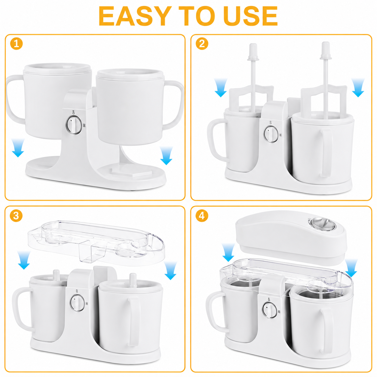 Ice Cream Maker Countertop Dual Bowl Frozen Dessert Machine | Meowbutter
