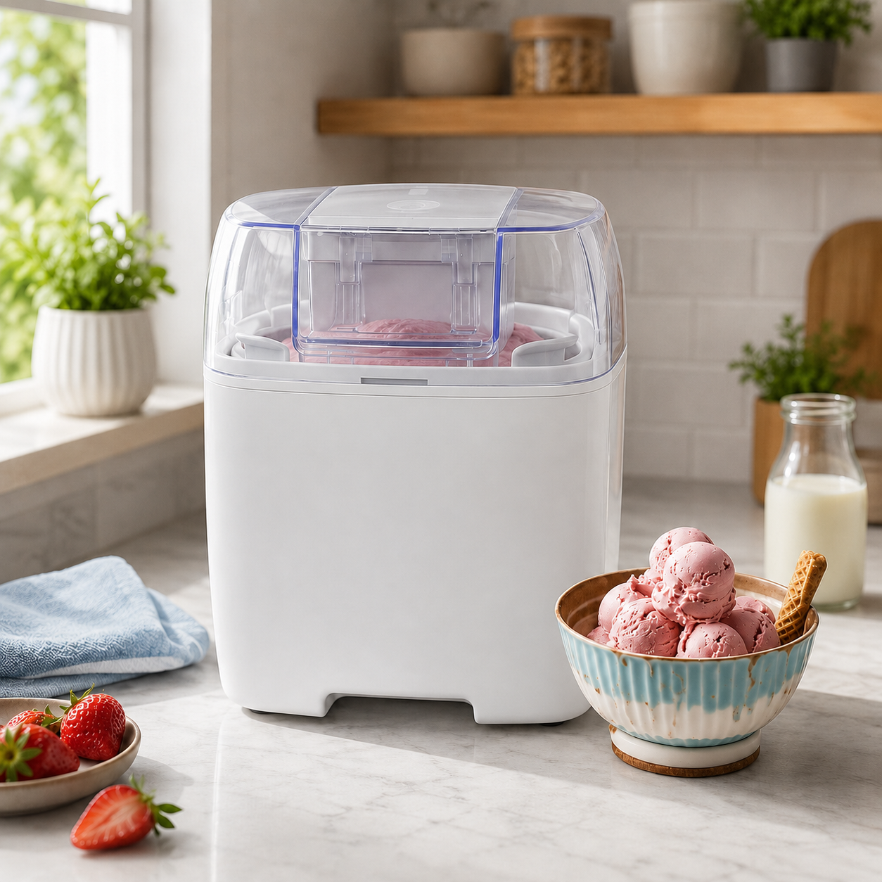 Ice Cream Maker Machine Homemade Frozen Dessert Bowl | Meowbutter