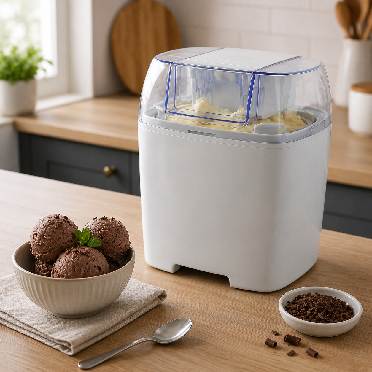 Ice Cream Maker Machine Homemade Frozen Dessert Bowl | Meowbutter