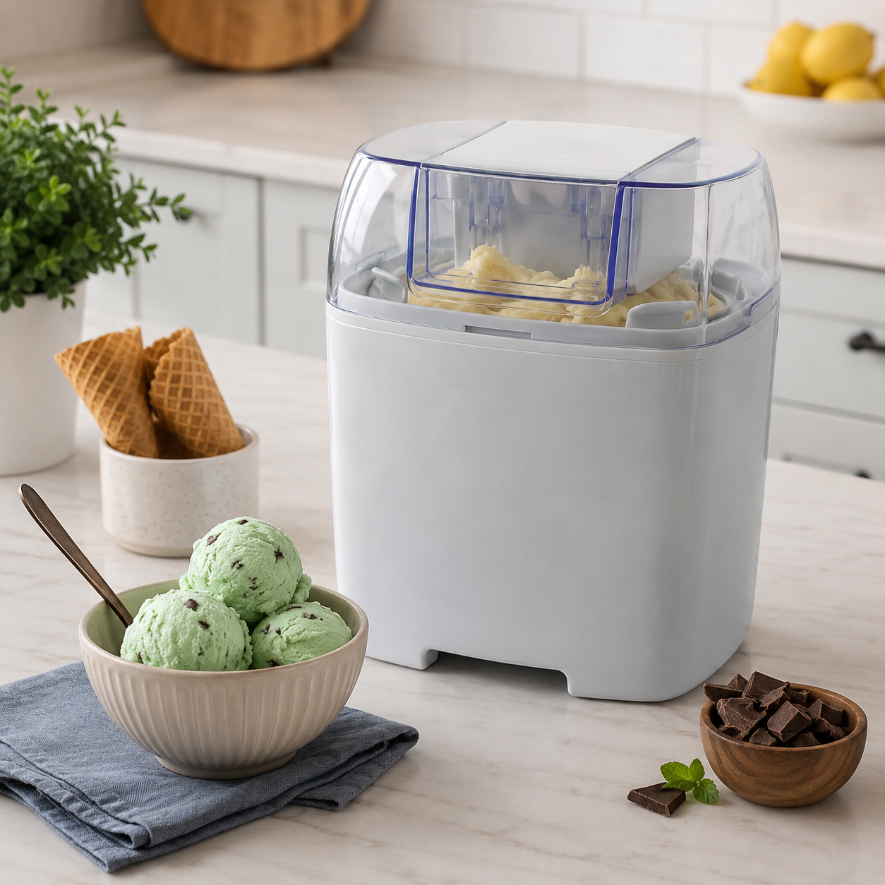Ice Cream Maker Machine Homemade Frozen Dessert Bowl | Meowbutter
