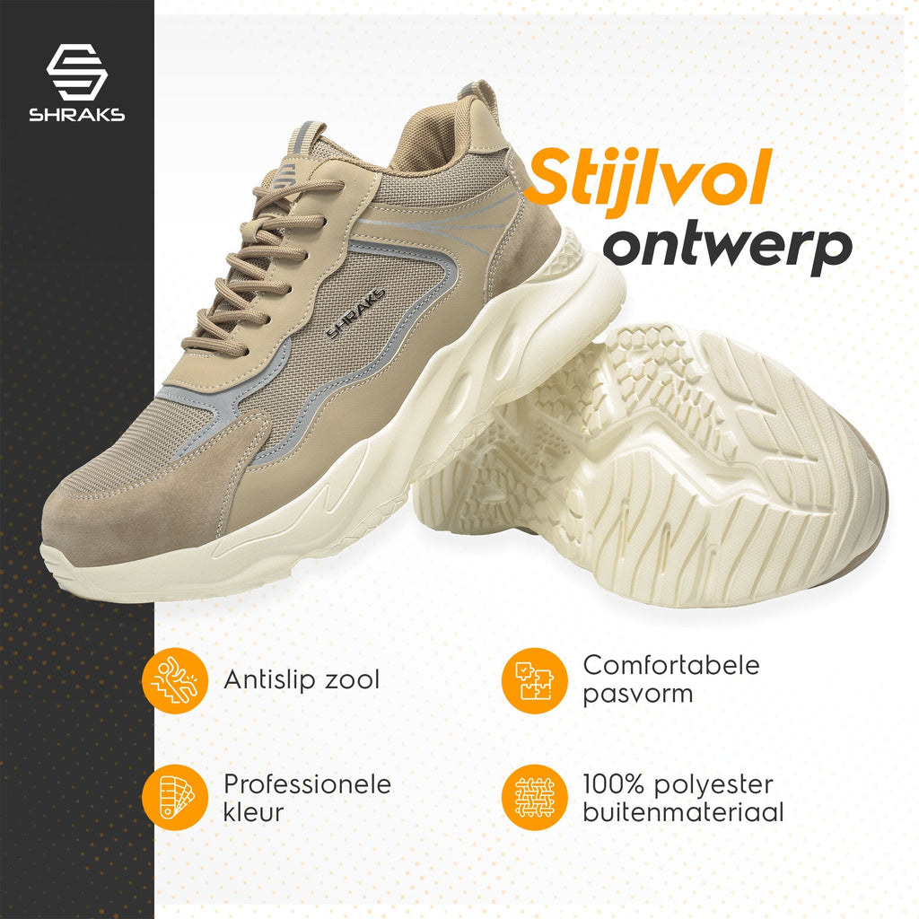 Moda Work Shoes With Steel Toe And Slip Resistant Sole