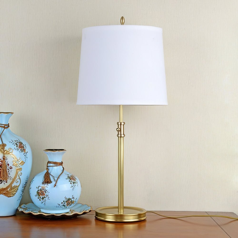 Aurello Golden Table Lamp With Linen Fabric Lampshade