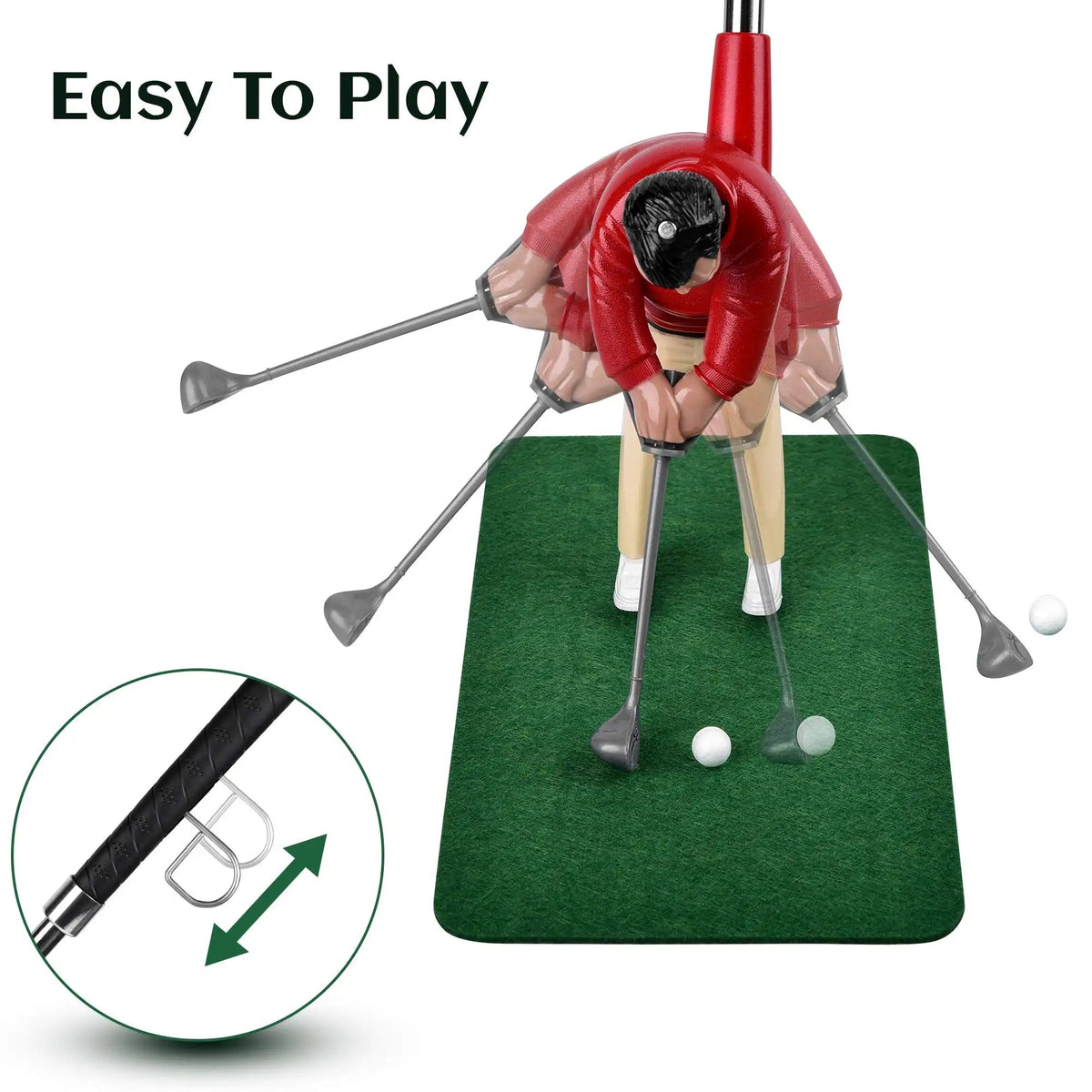 Kit compatto per l’allenamento di golf indoor — 5 mazze, tappetino per il putting e accessori