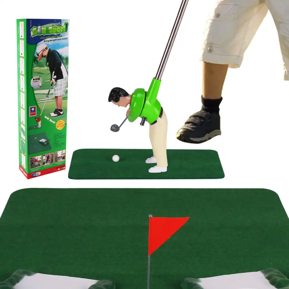 Kit compatto per l’allenamento di golf indoor — 5 mazze, tappetino per il putting e accessori