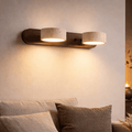 Natürliche Travertin- und Holz-LED-Wandleuchte für moderne Innenräume | meowbutter