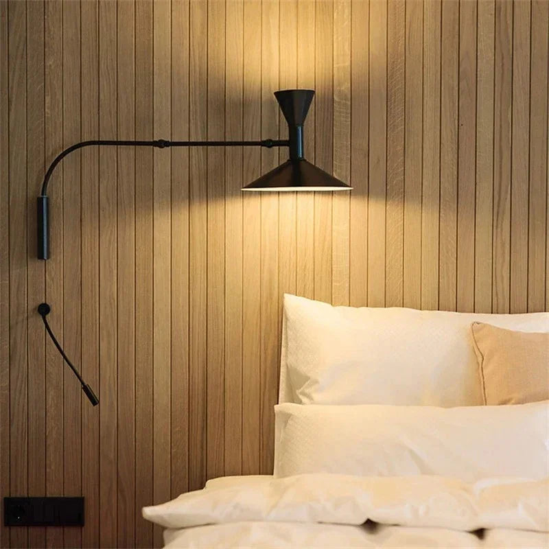 Industrial LED Wall Sconce In Black Finish For Hallways
