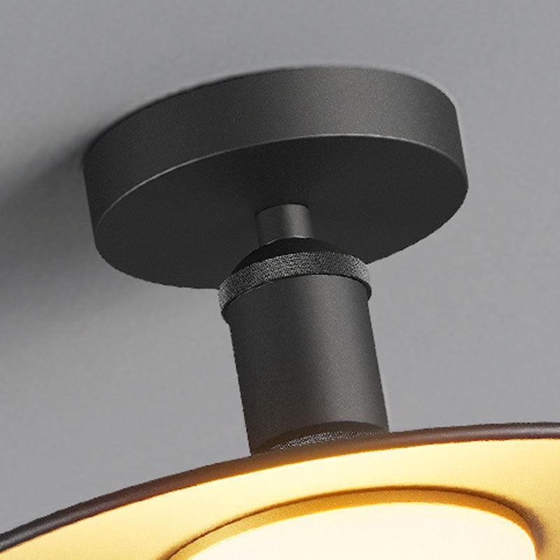 Rund udendørs loftslampe i aluminium med glasskærm, vandtæt