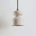 Industrial Pendant Light With Textured Travertine And Adjustable Height