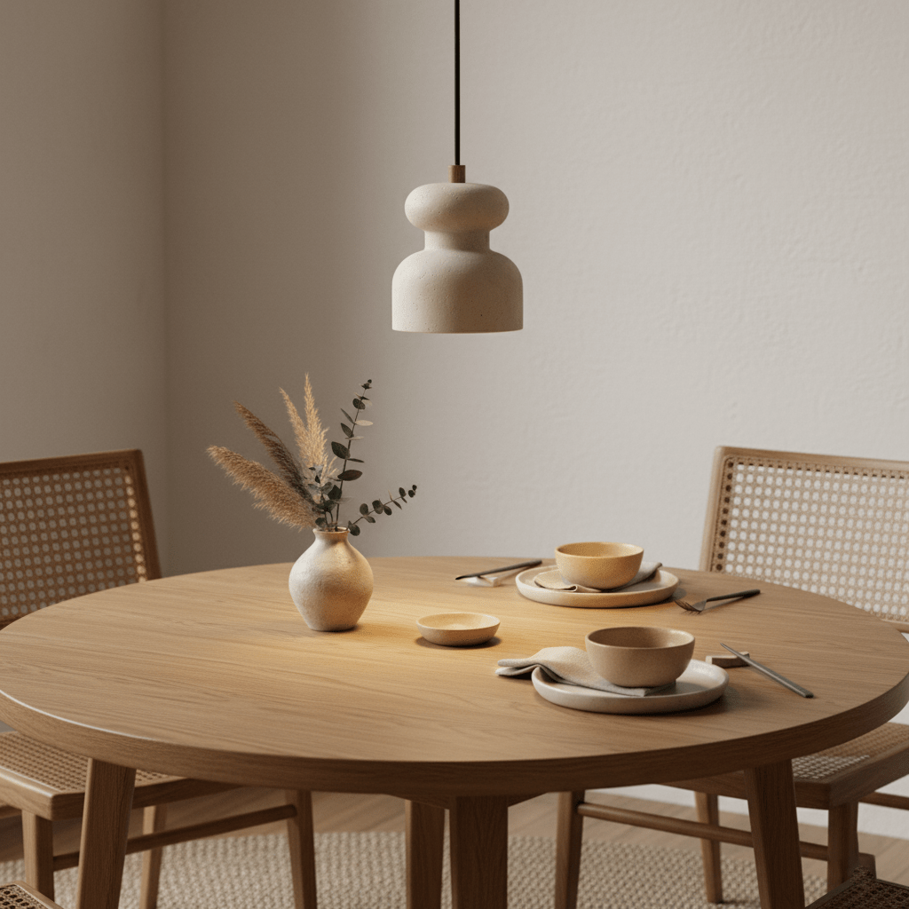 Industrial Pendant Light With Textured Travertine And Adjustable Height