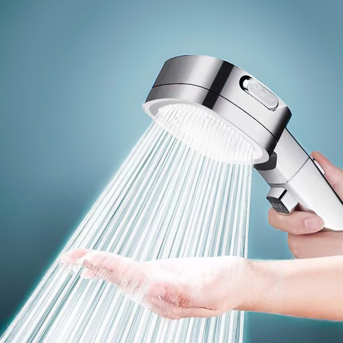 Soffione doccia ad alta pressione regolabile — tecnologia con ugelli ecologici, funzione a tre modalità