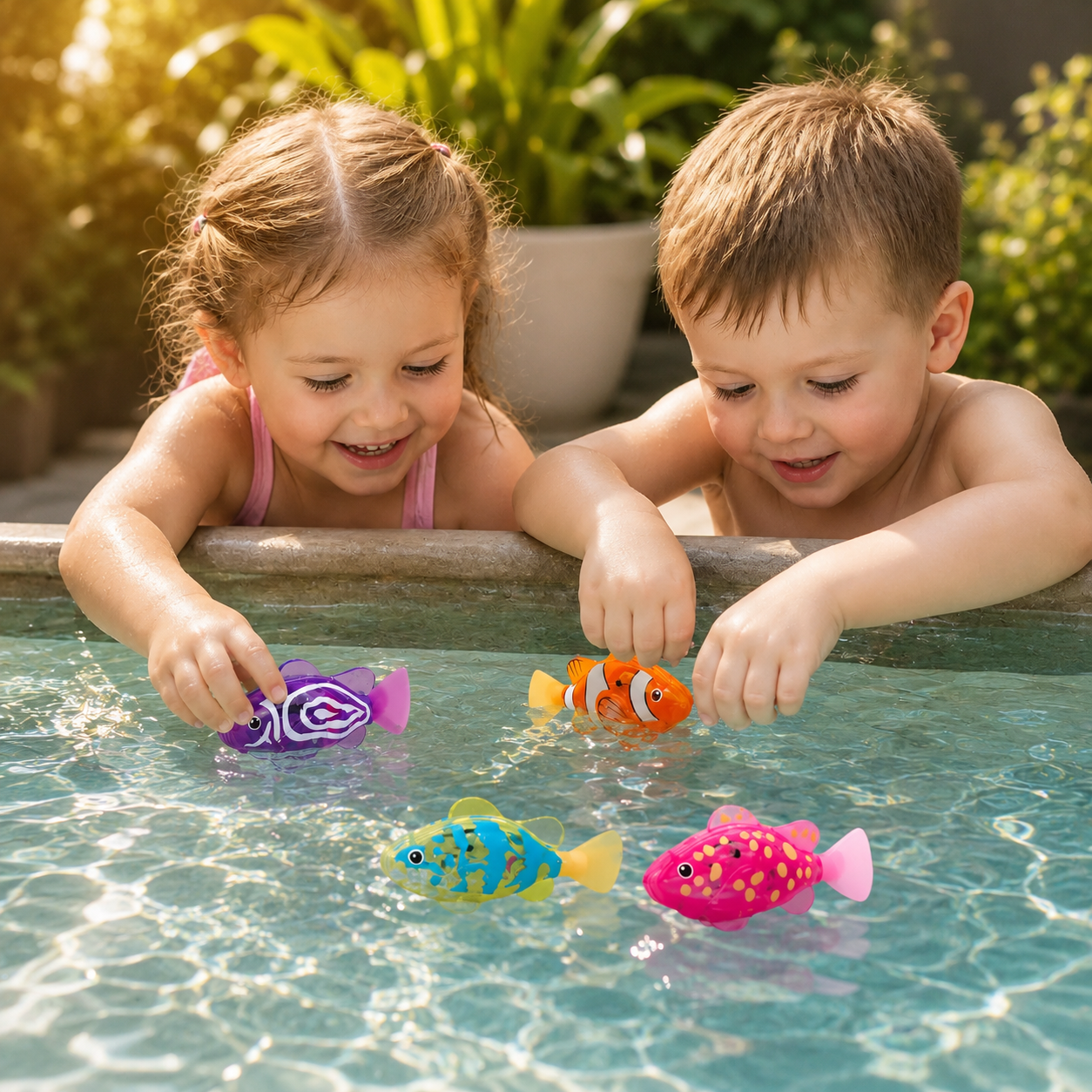 Giocattoli da bagno interattivi per bambini con pesci galleggianti a LED | Meowbutter