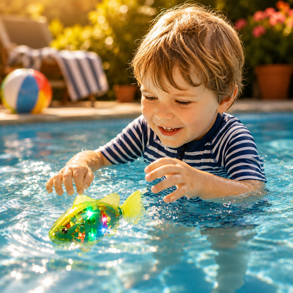 Giocattoli da bagno interattivi per bambini con pesci galleggianti a LED | Meowbutter