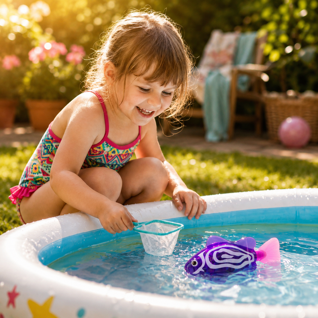 Giocattoli da bagno interattivi per bambini con pesci galleggianti a LED | Meowbutter
