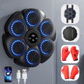 Wall-Mounted Boxing Trainer - RGB Lighting - Bluetooth - Punch Counter - USB - Black & White | meowbutter