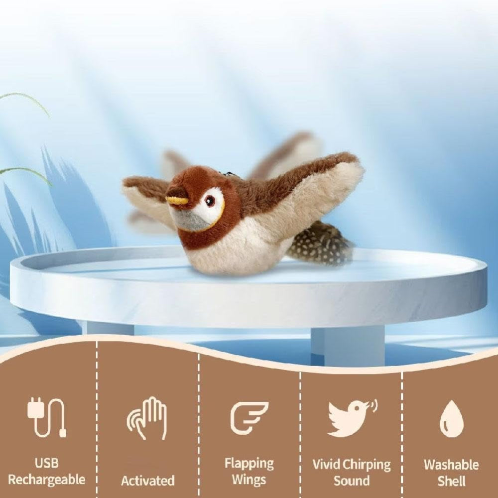 Cat Toy Interactive Bird Sound Flapping Rechargeable Pet Toy | Meowbutter
