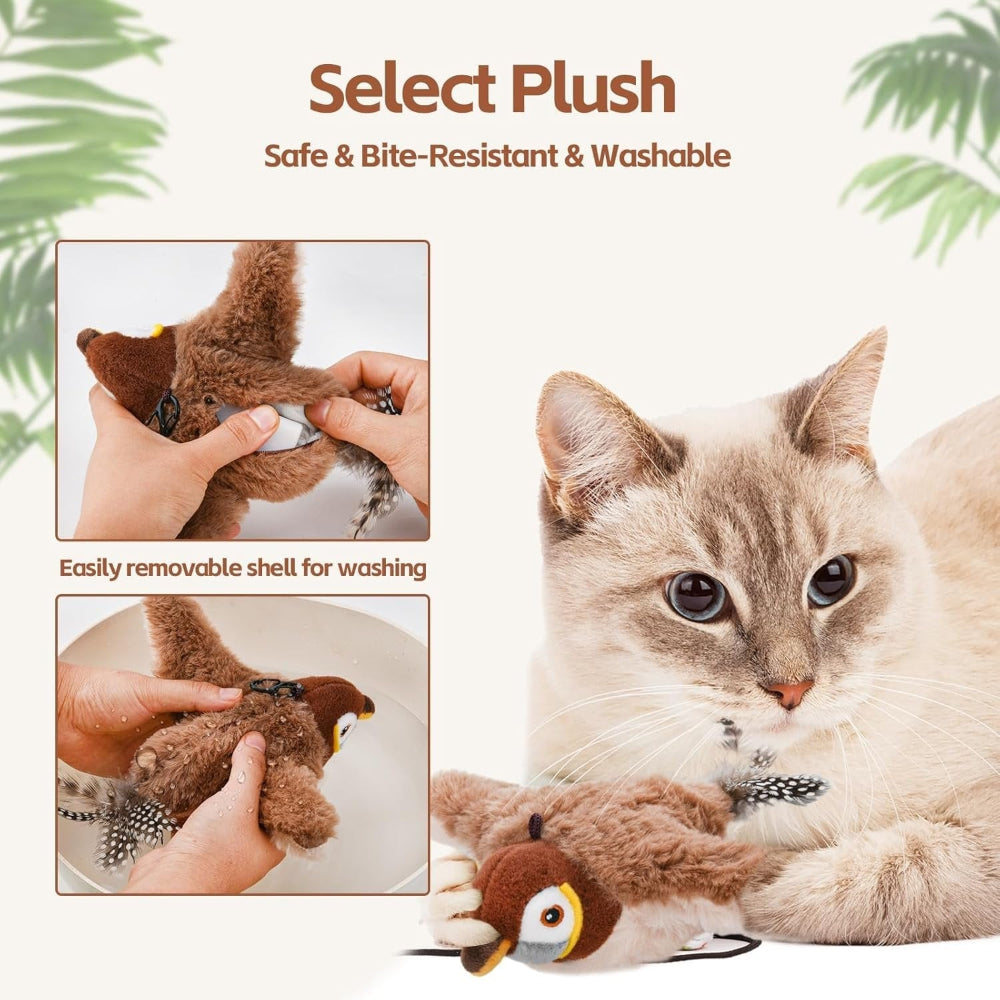 Cat Toy Interactive Bird Sound Flapping Rechargeable Pet Toy | Meowbutter