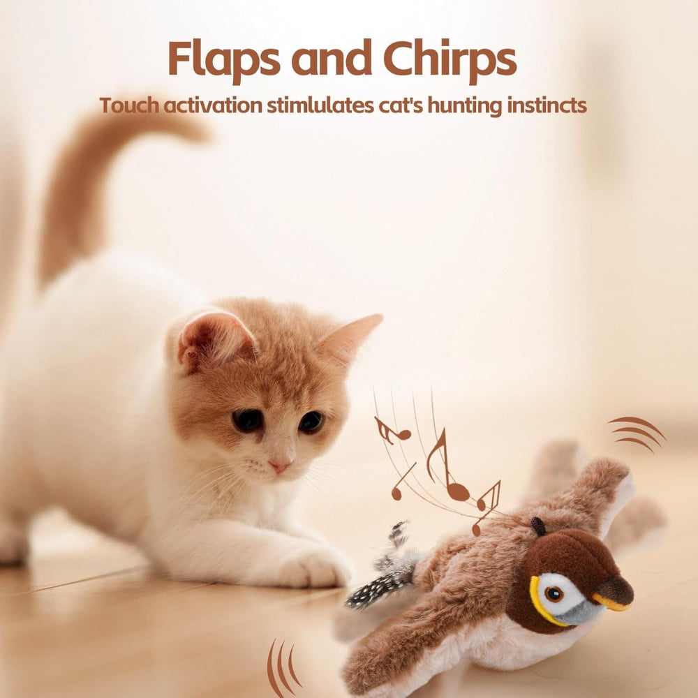 Cat Toy Interactive Bird Sound Flapping Rechargeable Pet Toy | Meowbutter