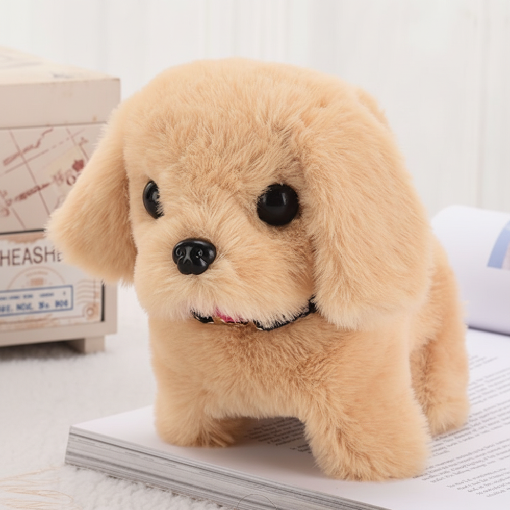 Interactive Plush Puppy Toy — Touch Activated Walking and Barking