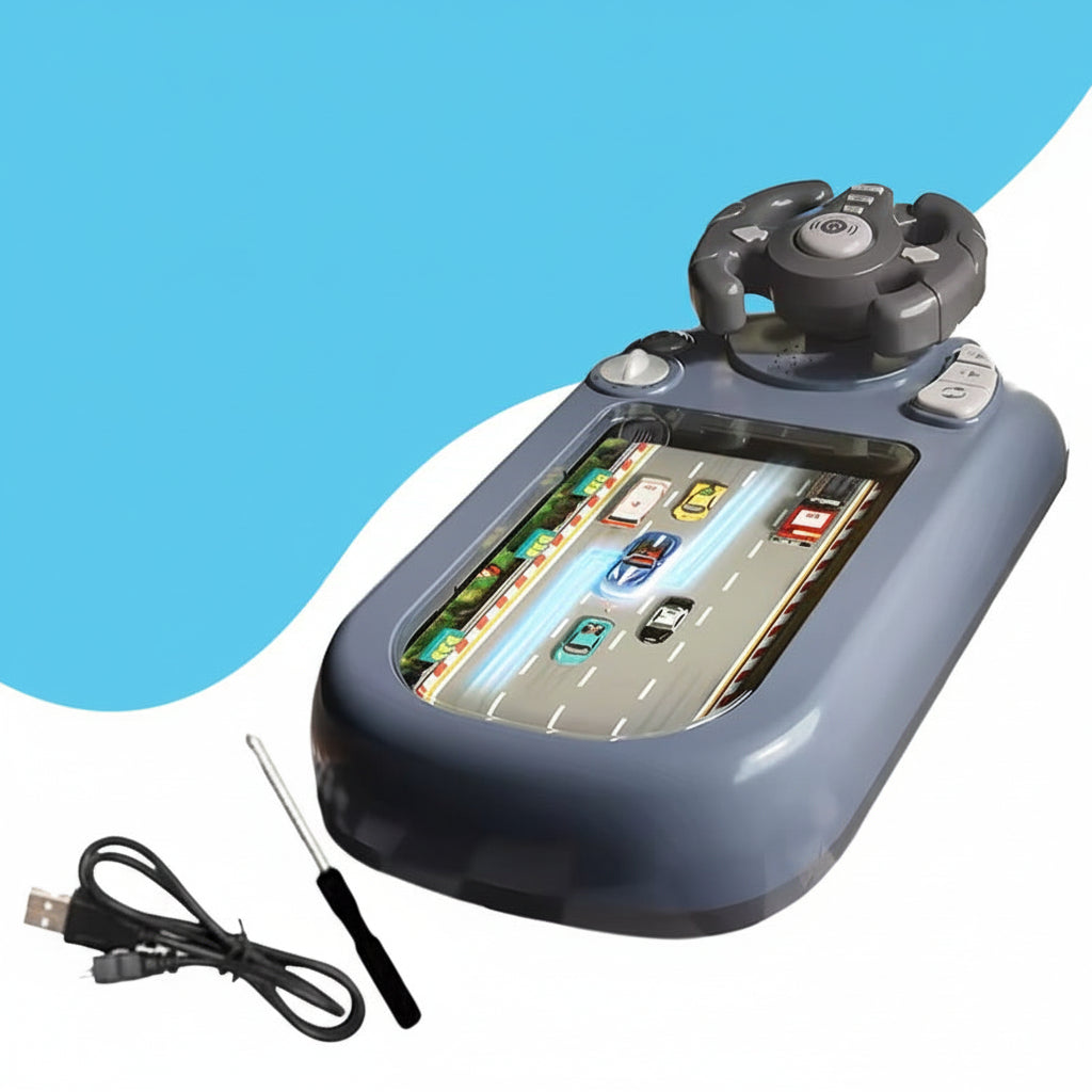 Rennkonsole für Kinder – interaktives Lenkrad, Handheld-Spiel ohne Bildschirm
