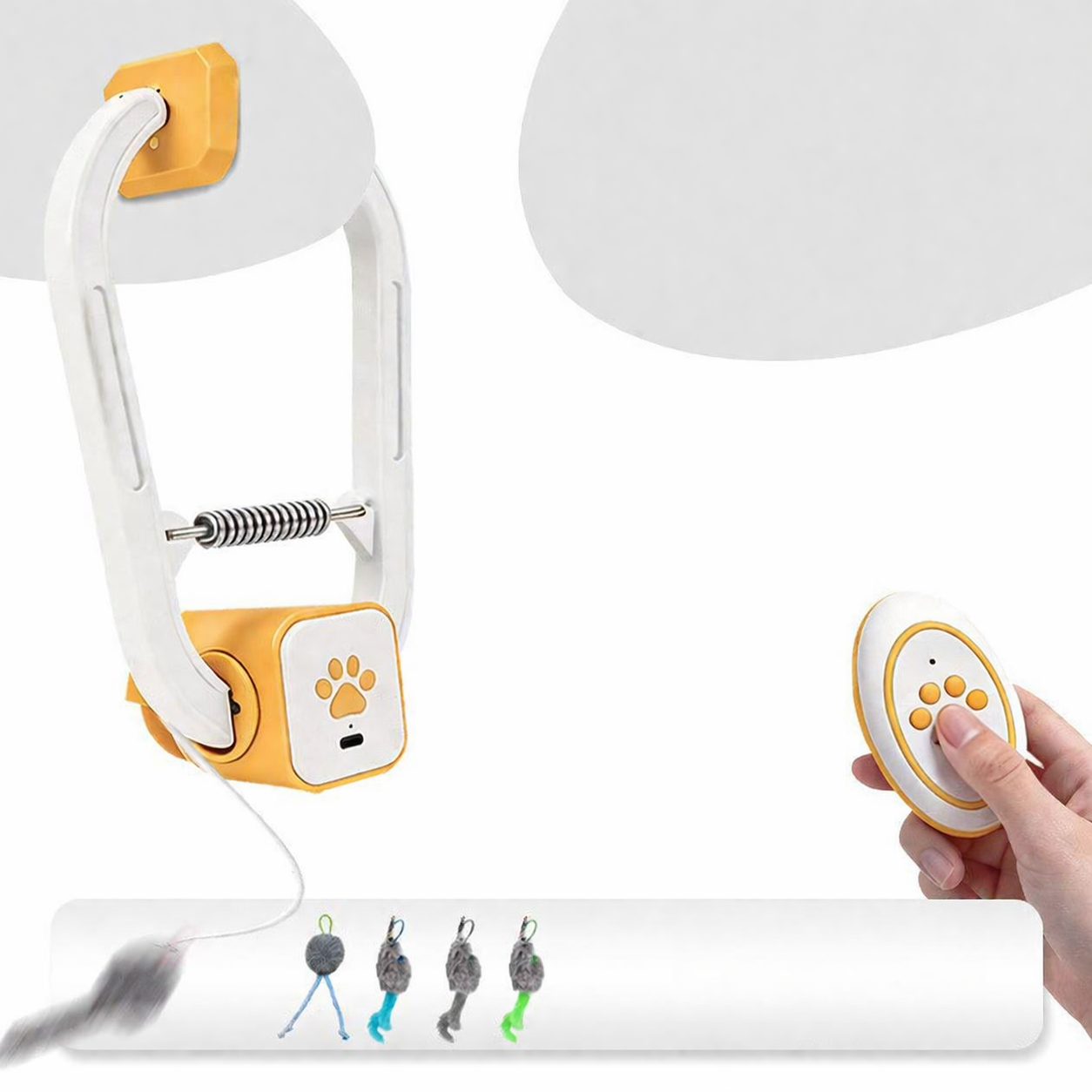 Interaktiv elektronisk kattelegetøjsdrillepind med USB-genopladelige mus | Meowbutter