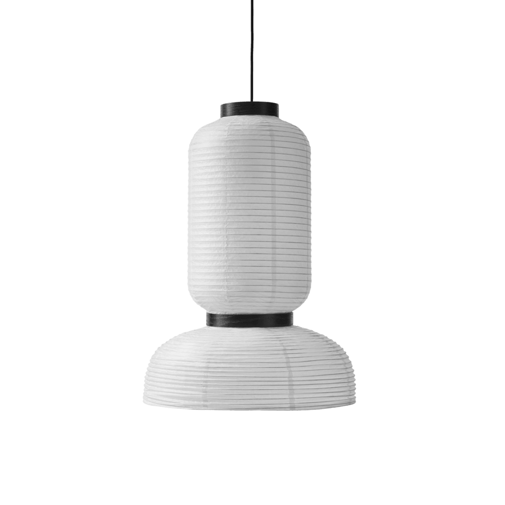 Lampada a sospensione in stile Japandi con paralume in carta intrecciata e altezza regolabile