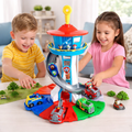 Kids Car Playset — Drop Slide Tower, Circuit Tracks, and Mini Vehicles