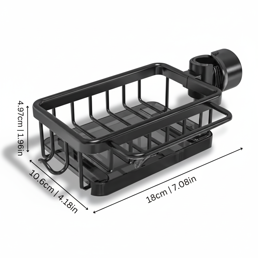 Aluminum Kitchen Sink Organizer — Fast Drain Storage Basket