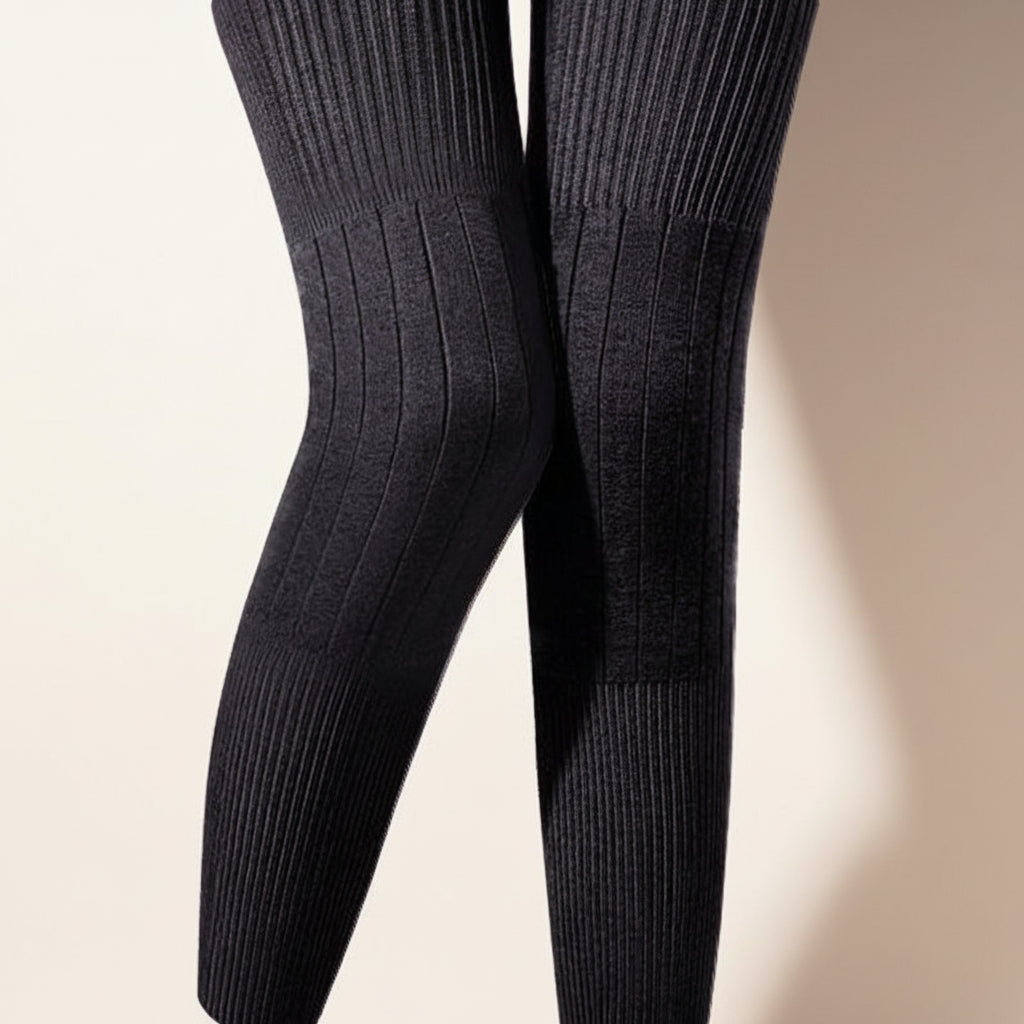 Thin Knee Pads — Breathable Elastic Knit, Plush Lined Thermal Sleeves