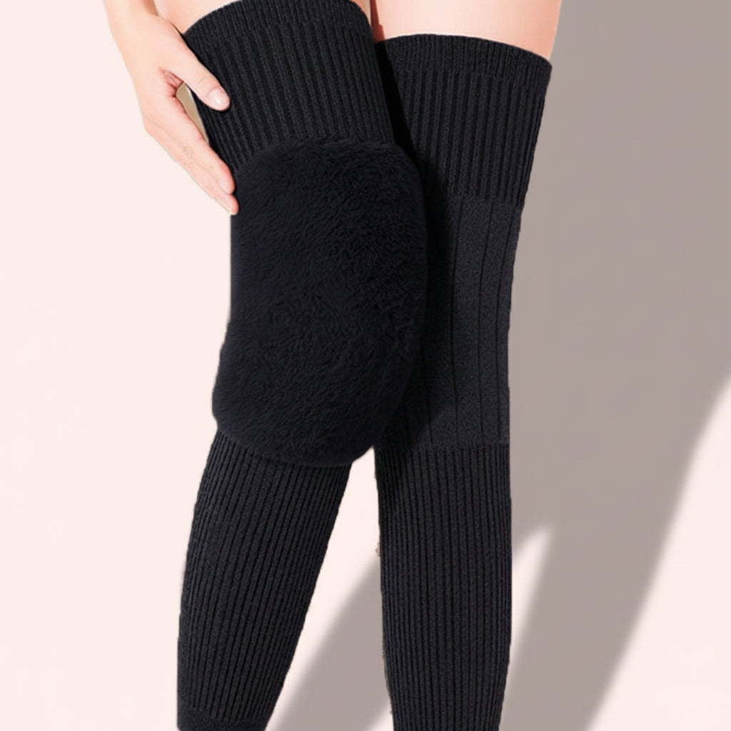 Thin Knee Pads — Breathable Elastic Knit, Plush Lined Thermal Sleeves